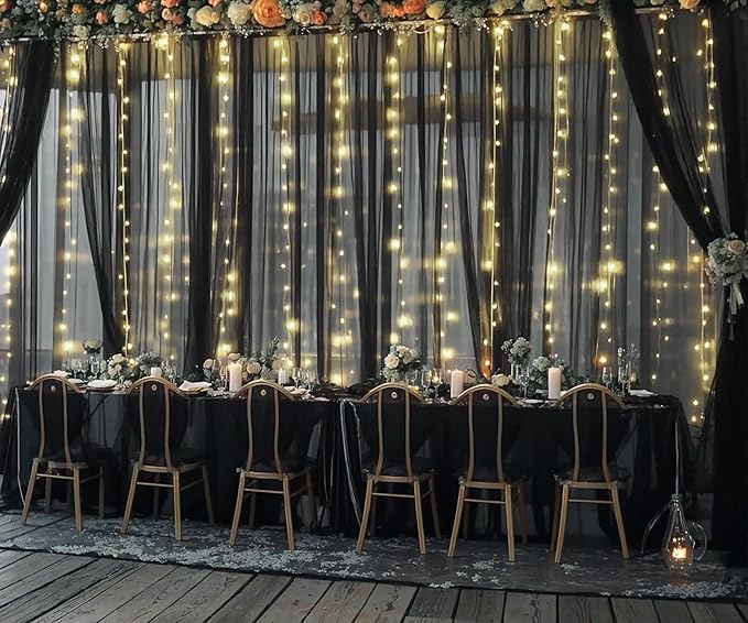 Black Tulle Backdrop Curtain - Image 4