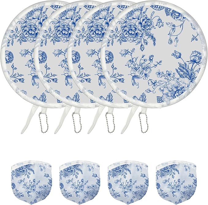 4 Styles Flower Round Foldable Hand Fan Japanese Foldable Fan Style Handheld by JYSILIYH