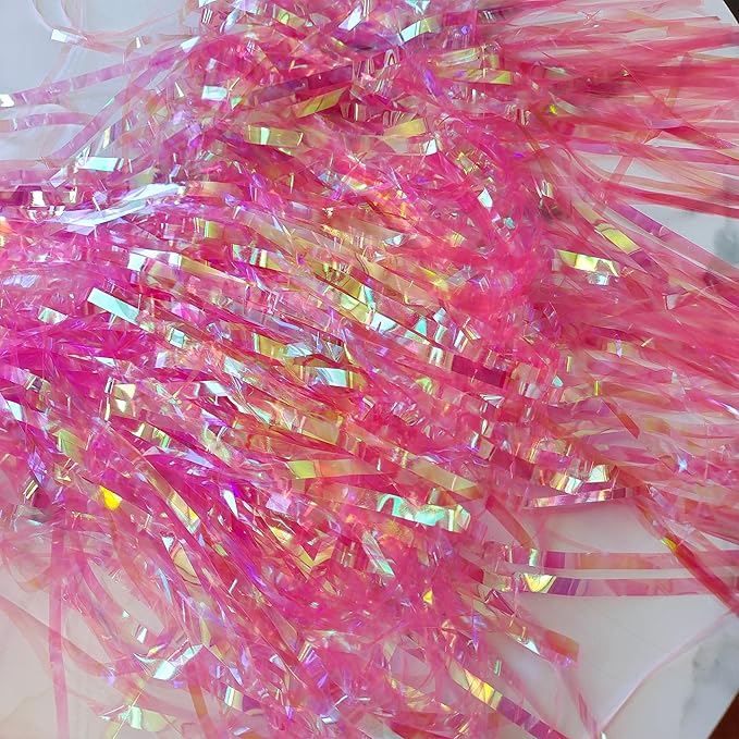 BRAVESHINE Clear Pink Streamers Party Decorations Iridescent Foil Fringe - Image 2