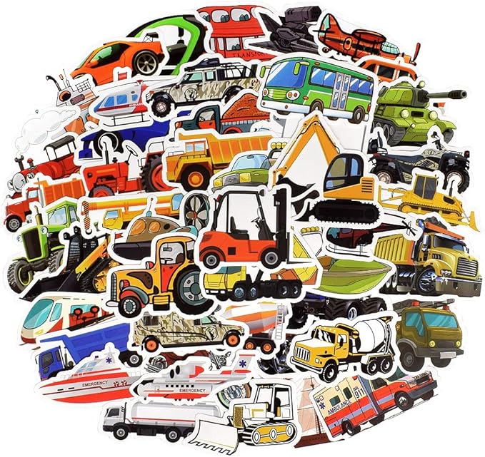 QTL Truck Stickers for Kids Boys Tractor Stickers for Water Bottles Easter by QTL