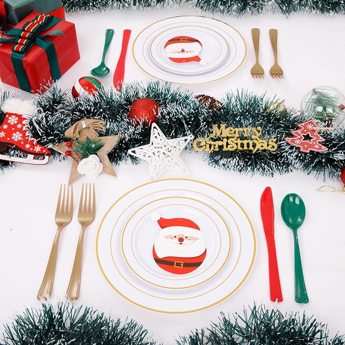 WDF 180 Pieces Plastic Christmas Silverware - Image 5