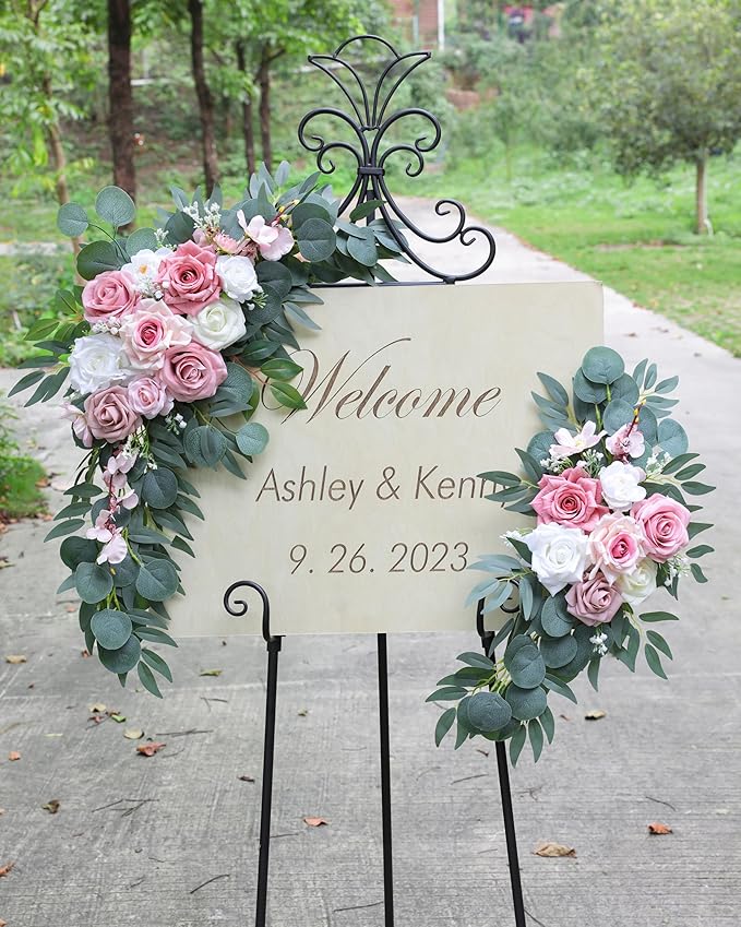 ponatia Artificial Wedding Arch Flowers, Dusty Rose Wedding Flowers - Image 2