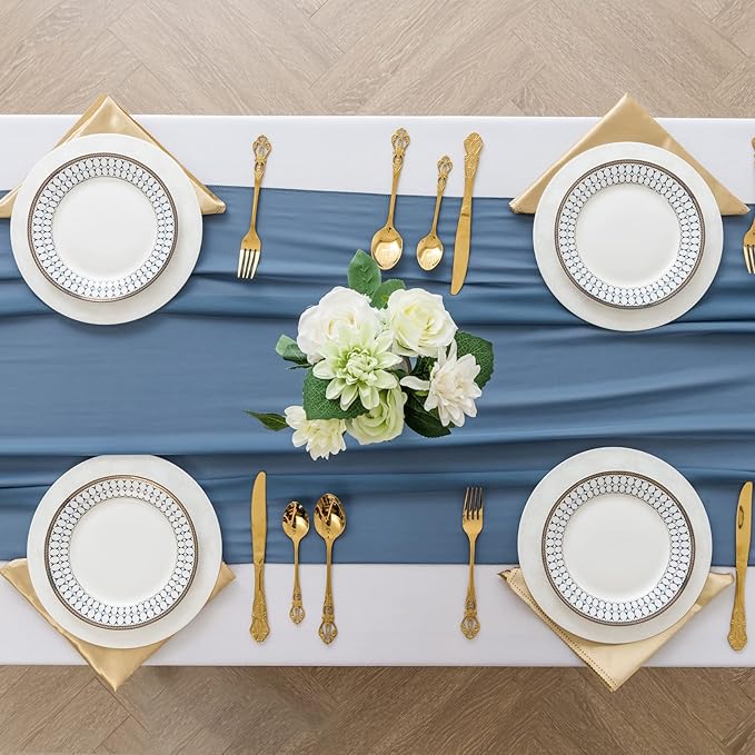 6Pack 9ft Chiffon Table Runner 14x108 Inch Sheer Romantic Table Runner - Image 3
