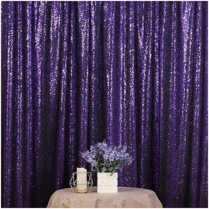 Poise3EHome Purple Sequin Backdrop, 8FT x 10FT Sequin Photography Backdrop - Image 8