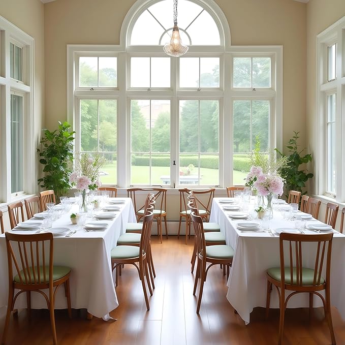 Fitable 8 Pack Rectangle Tablecloths: Stain Resistant Wrinkle Free Fabric Table - Image 8