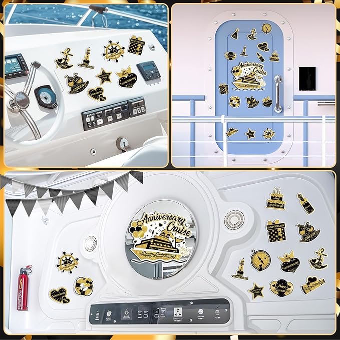 Happy Anniversary Cruise Door Magnets Decorations - Image 4
