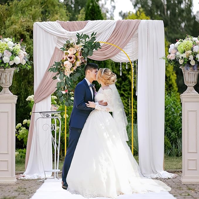 6.6FT Wedding Arch Backdrop Stand and White Arch Cover, Parties Decoration. - Image 4
