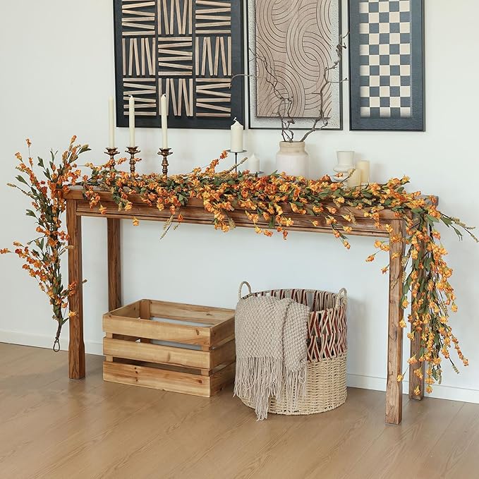 Mizii Fall Garland Artificial Flower Garlands 6 Feet Fake Wildflower Floral - Image 5
