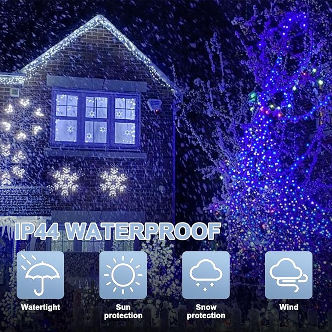 LAMPHOME 66ft Christmas Decorative Mini Lights, 200 LED Transparent Wire Fairy - Image 2