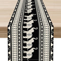 Ethnic Table Runner, Rustic Farmhouse Boho Geometric Elephant Aztec Tribal by Unknown