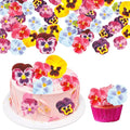 Ephlyn 64Pcs Edible Flower Cupcake Toppers Spring Bridal Engagement Baby Shower by Ephlyn
