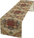 Boho Bohemia Style Table Runner, Vintage Yellow Brown Retro Flower Rustic by Unknown