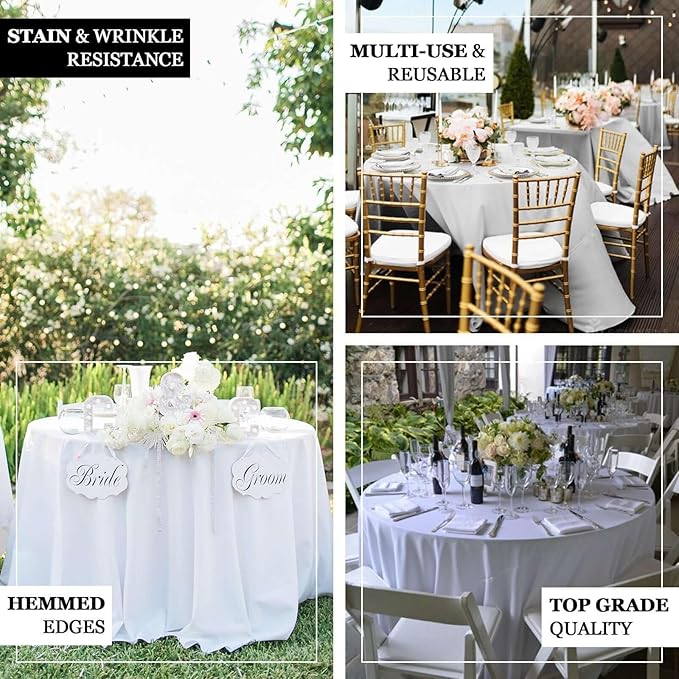 Efavormart Round Tablecloth, 108 Inch Stain & Wrinkle Resistant Washable Table - Image 4