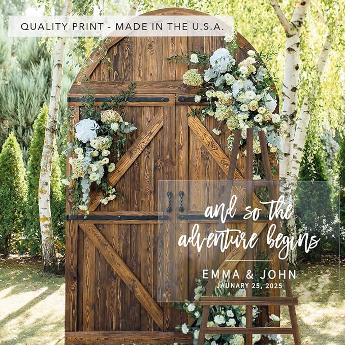 Andaz Press Custom Large Wedding Acrylic Sign, 16 x 24 Inches, The Adventure - Image 5