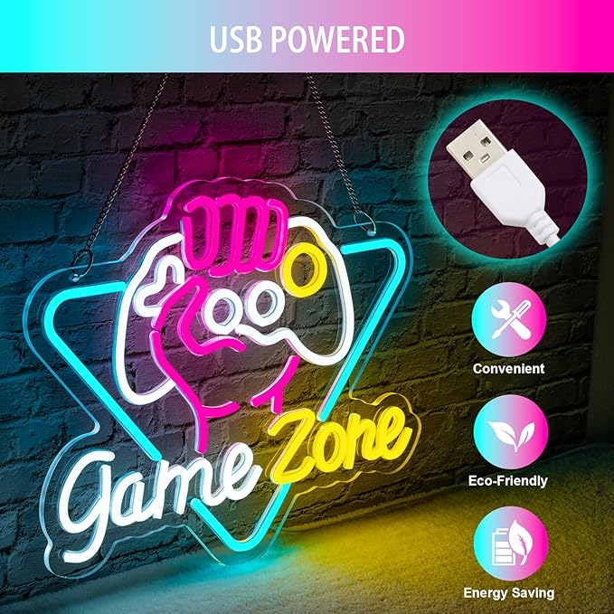 Game Zone Neon Sign Dimmable Gamer Neon Signs Gaming Led Signs - Image 9