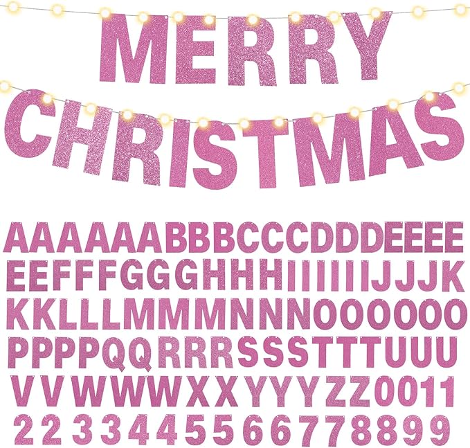 TaoBary 112 Pcs DIY Letter Kit Glitter Customizable Banner Letters Include 107 - Image 8