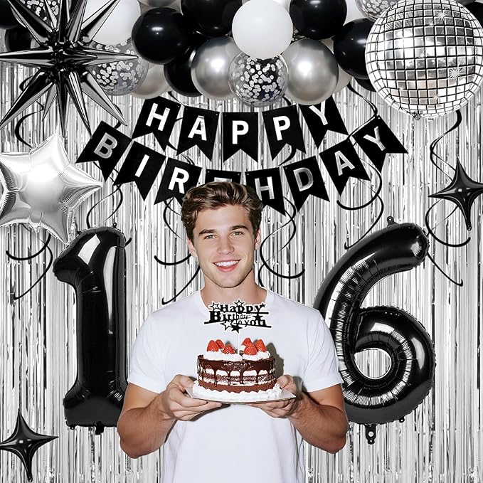 16th Birthday Decorations for Boys Girls, Fringe Curtains Kit - Image 3