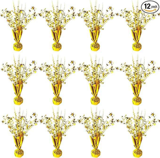 12 Pack Metallic Foil Spray Centerpiece Star Table Decoration Burst Table by FUBININA