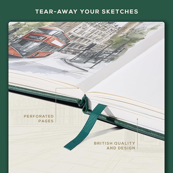 Beechmore Books A4 Sketchbook – 8.5x11 Premium Vegan Leather Bound Large Sketch - Image 5