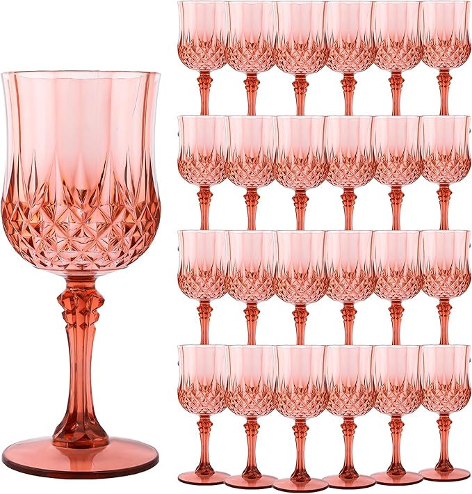 Plastic Wine Glasses，Plastic Goblets Vintage Style Cordial Drinking Glasses by LEYIQUCHAMPAGNEWINEGLASSES
