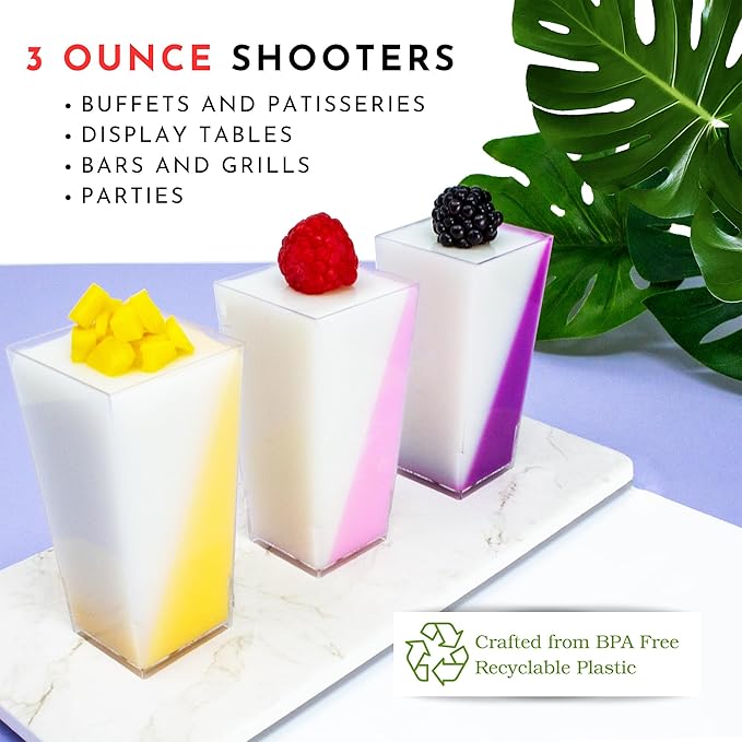 50 Pack Tiny 3oz Tall Pyramid Shooter | Disposable Mini Plastic Dessert Cups | - Image 6