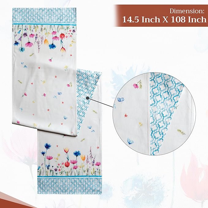 Maison d' Hermine Table Runner 100% Cotton Double Layer Table Runners 108 - Image 4