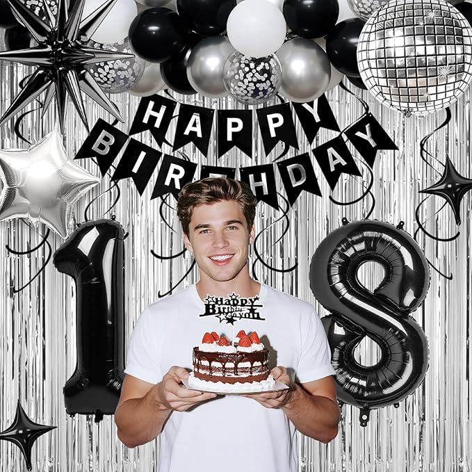 18th Birthday Decorations for Boys Girls, Fringe Curtains Kit - Image 3