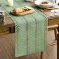 Artoid Mode Light Green Farmhouse Woven Rustic Hollow Table Runner, Seasonal by ArtoidMode
