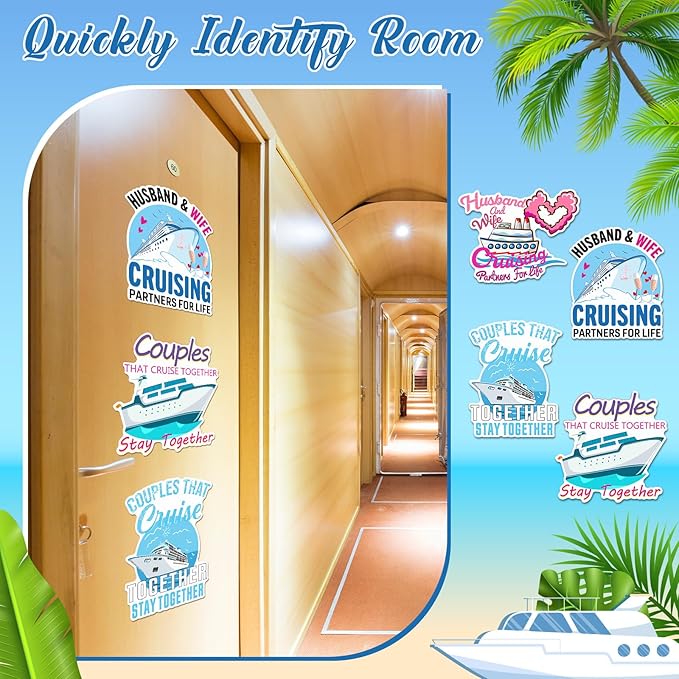 Hoteam 4 Pcs Couples Cruise Door Decorations Magnetic Husband and Wife Cruise - Image 4