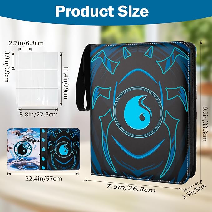 9 Pocket Card Binder for MTG/YGO/PTCG/Game Cards, Holds 900 Cards, Premium Card - Image 3