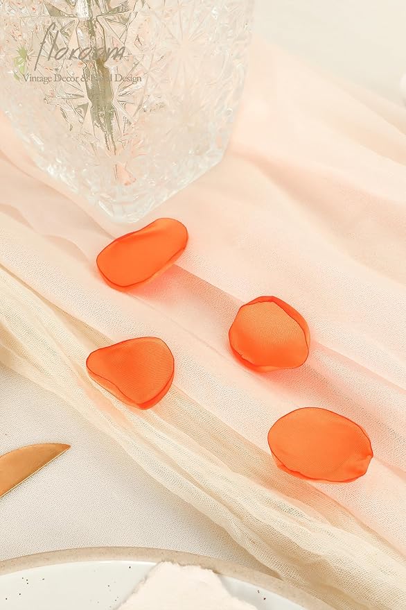 Floroom 300pcs Rose Petals Burnt Orange Faux Silk Flower Petals - Image 4