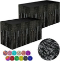 Black Streamers Party Decorations, 2 Packs Black Table Skirts Metallic Foil by WIEPENGLNA