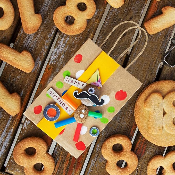 BagDream 50 Pack 3.5x2.4x6.7 Inches Small Kraft Paper Gift Bags - Image 6