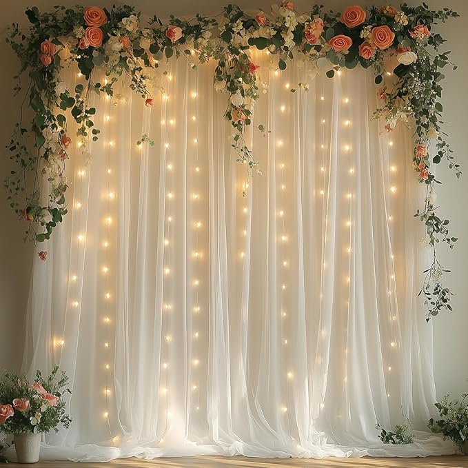 White Tulle Backdrop Curtain by Unknown