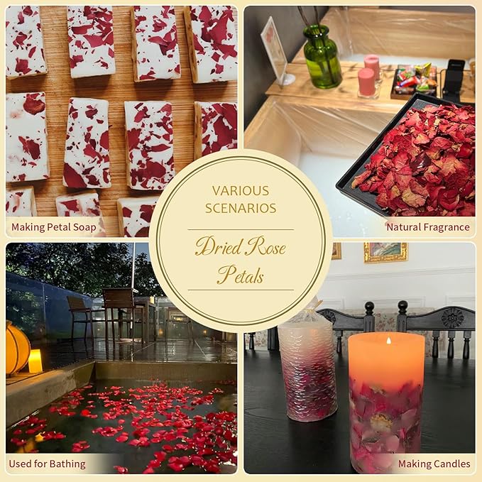 300+ PCS Biodegradable Red Rose Petals Wedding Confetti, 20+ Cups Dried Flower - Image 4
