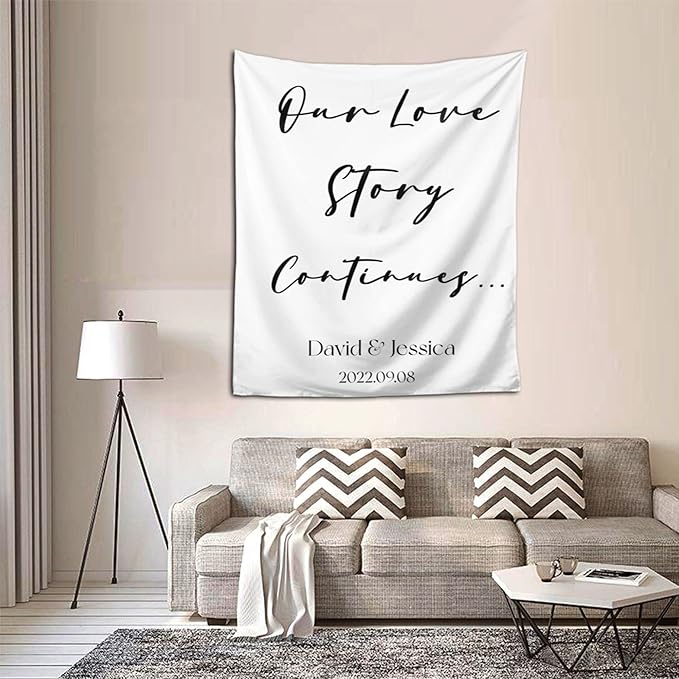 Our Love Story Continues Backdrop Custom Tapestry - Image 5