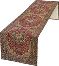 Vintage Boho Floral Table Runner, Rustic Country Farmhouse Red Gold Bohemia by Unknown