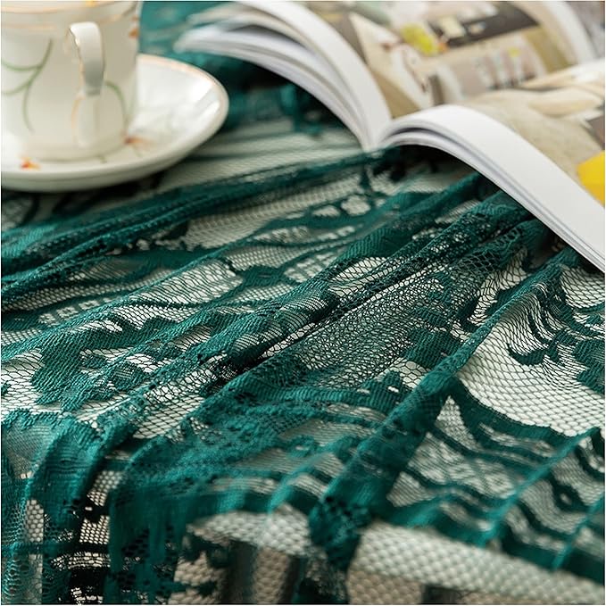 Gorgeous Round Lace Tablecloth, Vintage Floral Embroidered Table Cloths - Image 2