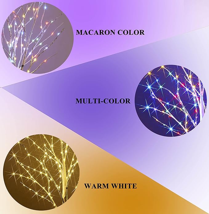 Hairui Lighted Birch Branches Battery Operated 70L 18IN Warm White and Multi - Image 3