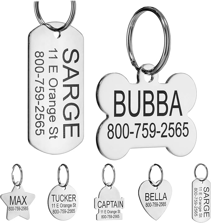 Providence Engraving Custom Engraved Stainless Steel Pet ID Tags by ProvidenceEngraving