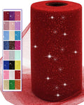 Glitter Tulle Fabric Rolls, 6 Inch 50 Yards Sparkling Spool Ribbon Sequin by AblemeDeco