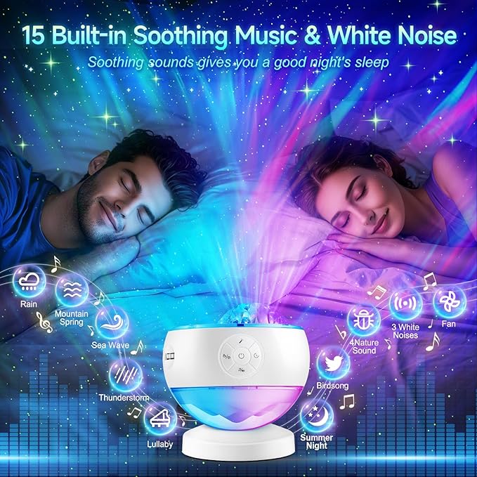 One Fire Northern Lights Projector, 16Color Galaxy Projector - Image 5