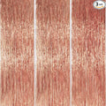 PartyWoo Rose Gold Curtains Backdrop Streamers 3pcs 8.2ft Rose Gold Foil Fringe by PartyWoo