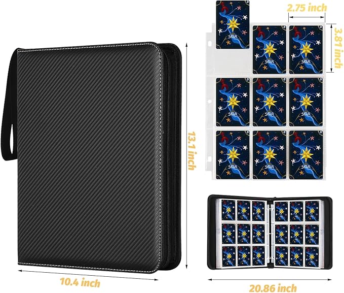 Trading Card Binder, 900 Pockets Card Binder, 9-Poccket Sided Pocket Sports - Image 4