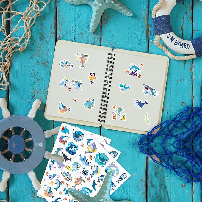 Cool Shark Stickers 755 Count Ocean Sea Animal Tropical Fish Shark Adhesive - Image 3