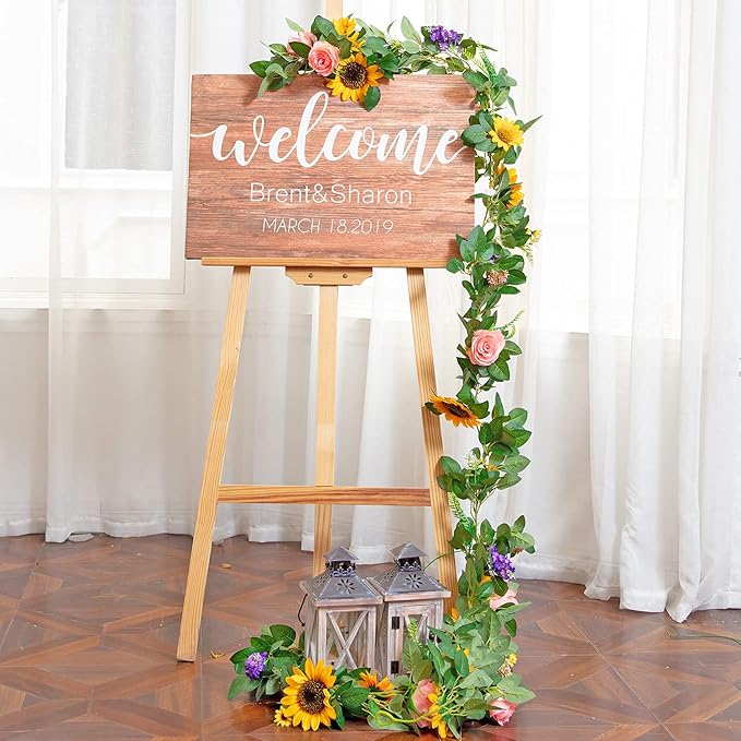 Naidiler Artificial Flower Garland, Sunflower & Rose Vines, Boho Wedding & - Image 5