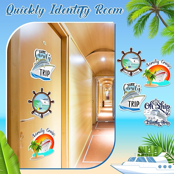 Hoteam 4 Pcs Family Cruise Door Decorations Magnetic Large Cruise Ship Door - Image 4
