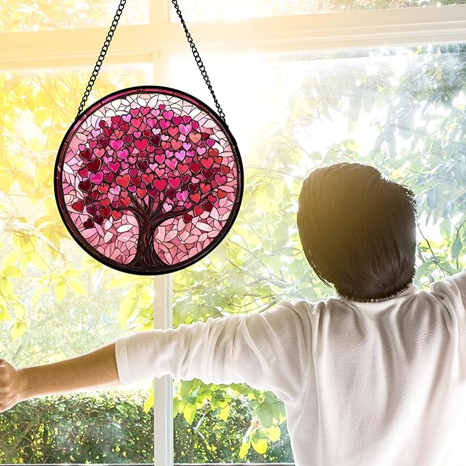 Stained Glass Window Hanging, and Mom 11.8x11.8 in - Image 3