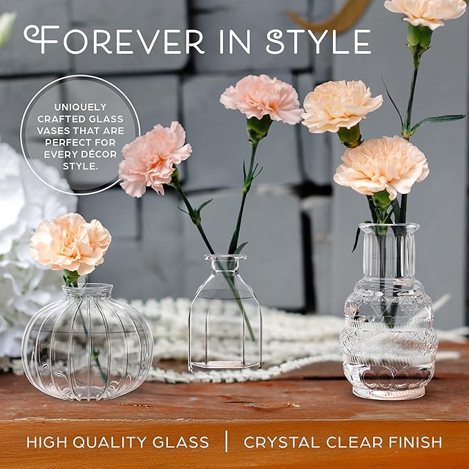 Gather & Bloom Creations Glass Bud Vases in Bulk – Set of 10 Mini Wedding - Image 4