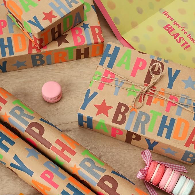 LaRibbons Birthday Wrapping Paper Roll - Image 5